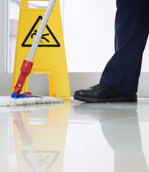 Thorough commercial and residential style cleaning service in progress