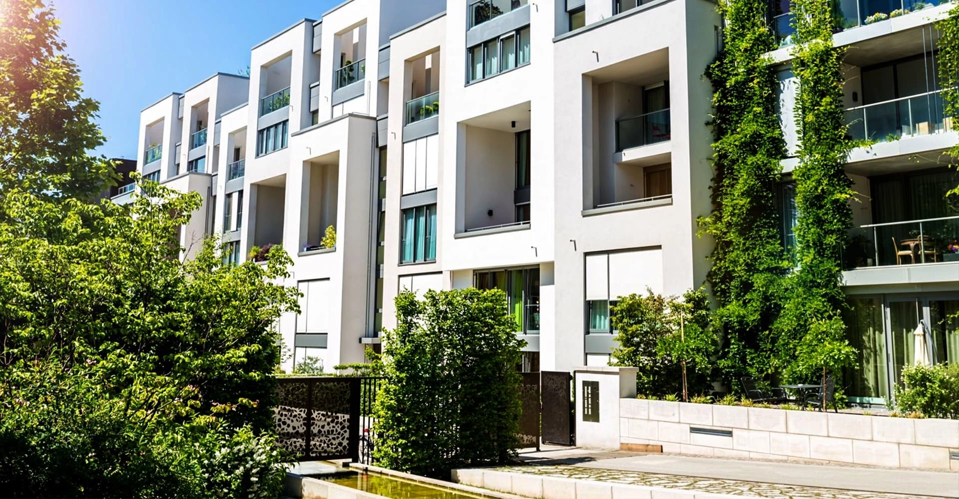 Residential apartment complex building covered by a scheduled maintenance plan