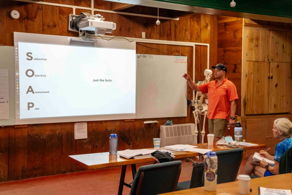 Mining camp safety compliance — Cameron Facilities team conducting a daily toolbox talk