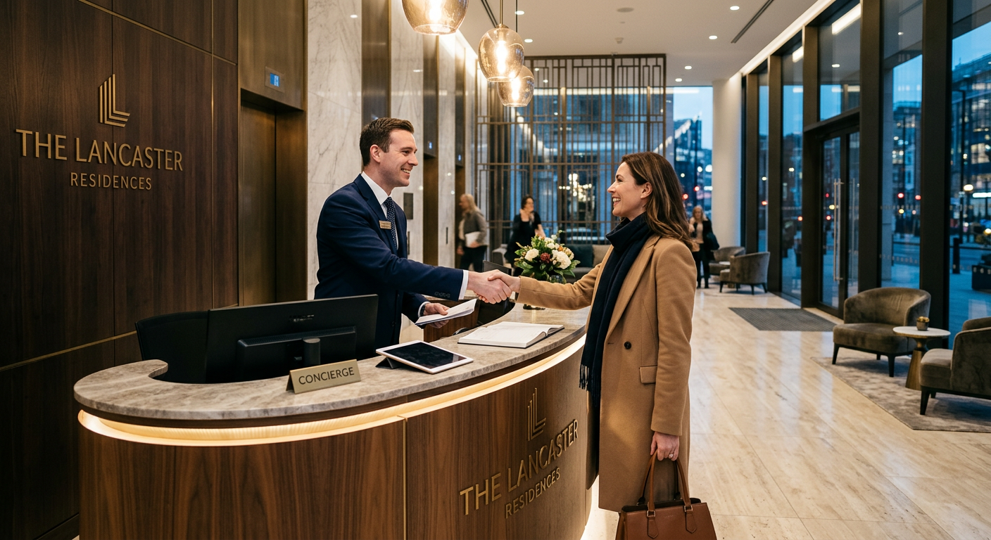 Concierge desk in a premium Perth apartment building lobby