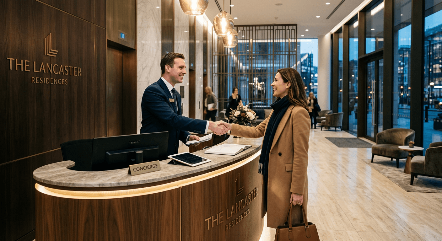 Concierge desk in a premium Perth apartment building lobby